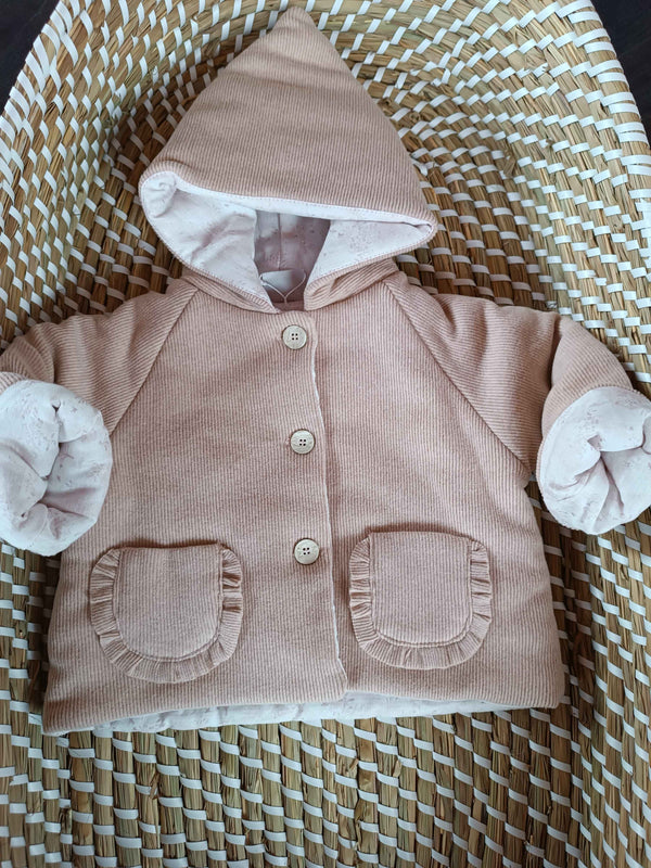 Paz Rodriguez Cappottino Imbottito con cappuccio rosa cipria