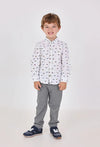 BOBOLI PANTALONE A QUADRI IN MAGLIA GRIGIO SCURO 712099