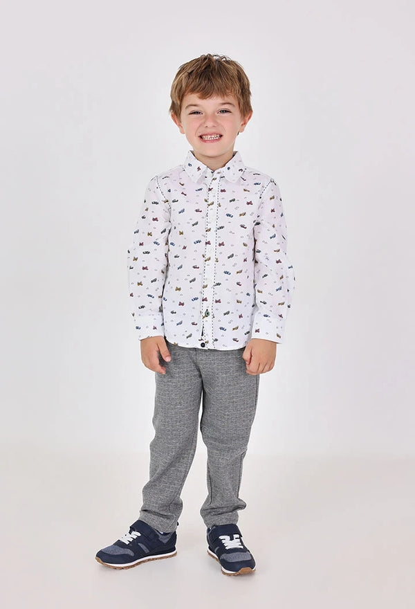 BOBOLI PANTALONE A QUADRI IN MAGLIA GRIGIO SCURO 712099