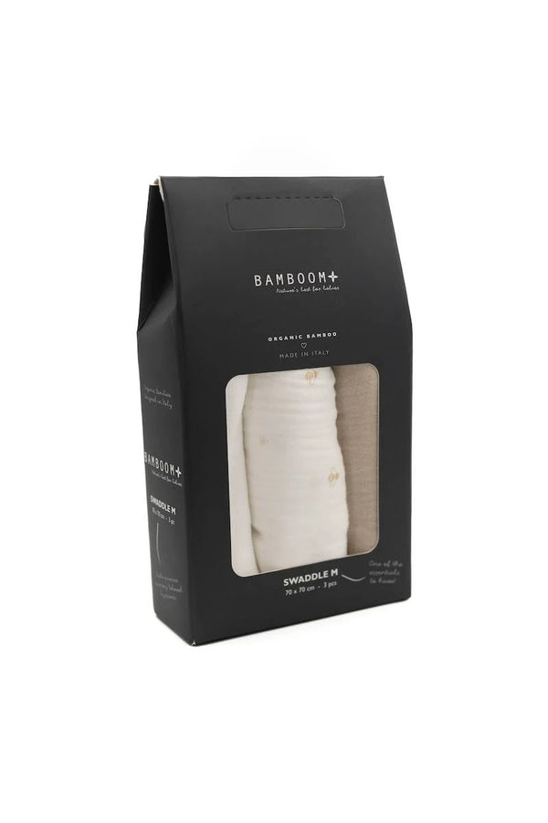 BAMBOOM SWADDLE 3PZ 70X70CM BEE'S