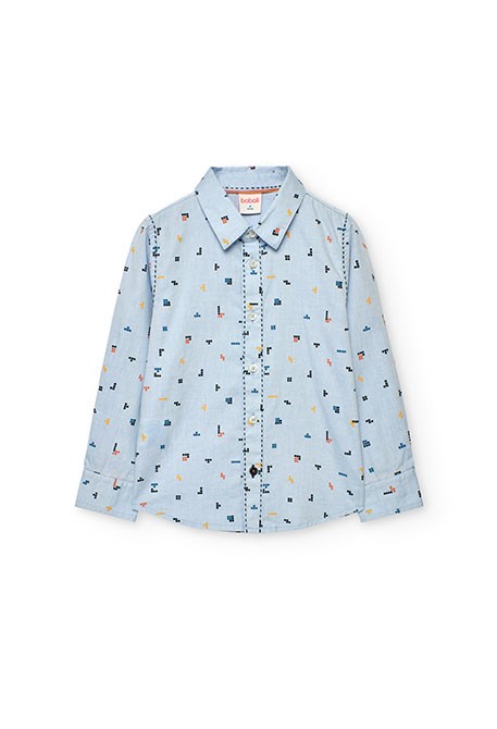 BOBOLI CAMICIA AZZURRA CON FANTASIA 732215