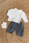 BAMBOOM MAGLIA CON COLLETTO WARM WHITE