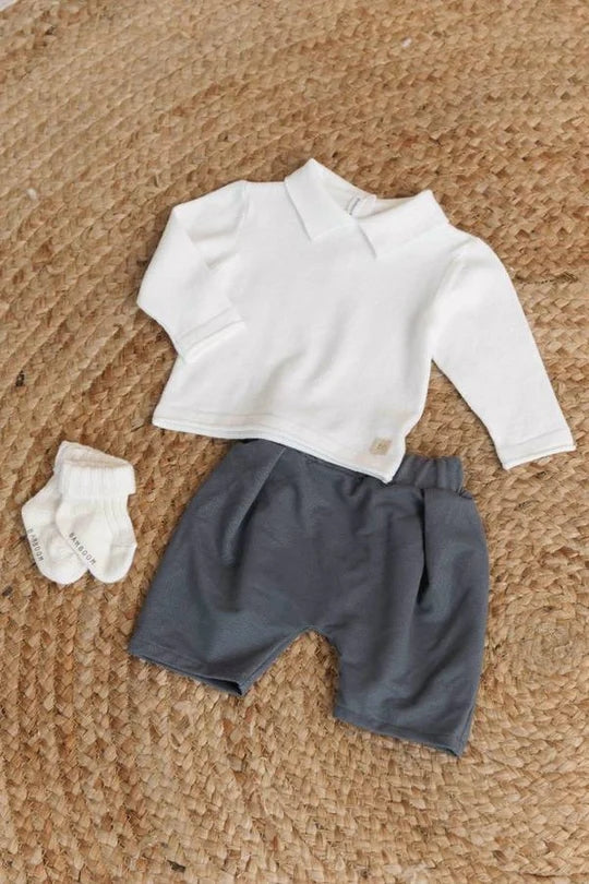 BAMBOOM MAGLIA CON COLLETTO WARM WHITE