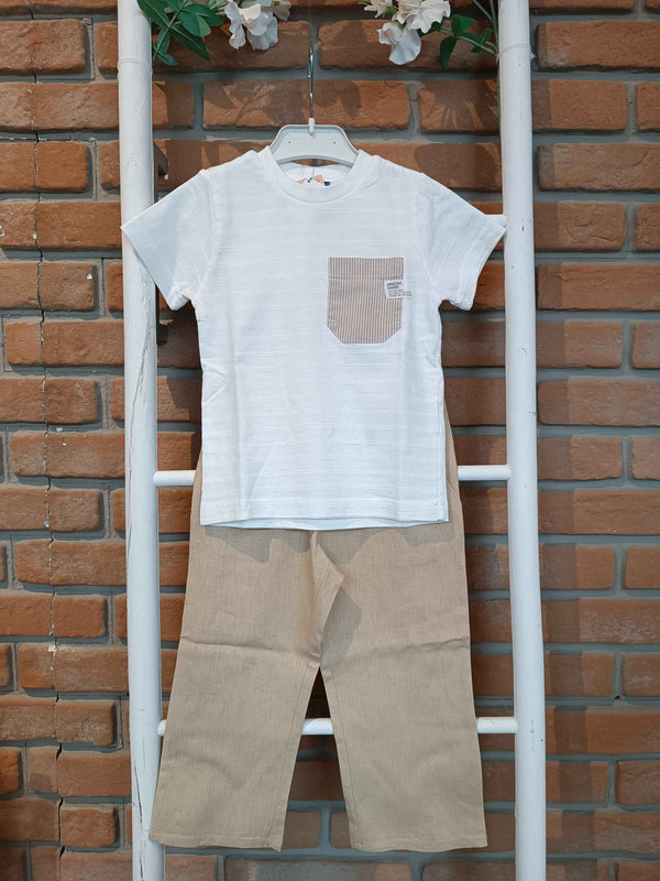 LIL ATELIER PANTALONE LINO BEIGE