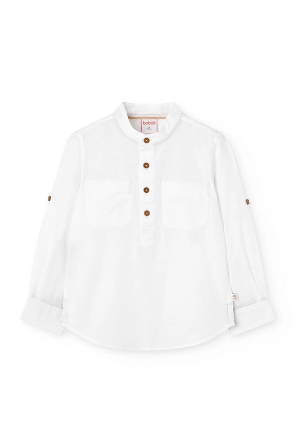 BOBOLI CAMICIA LINO BIANCA
