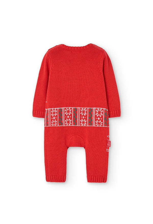 BOBOLI Tutina tricot "cucciolo" per neonati ROSSA