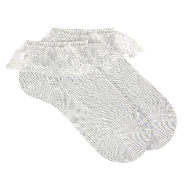 CONDOR CALZINO CORTO CON PIZZO LATTE