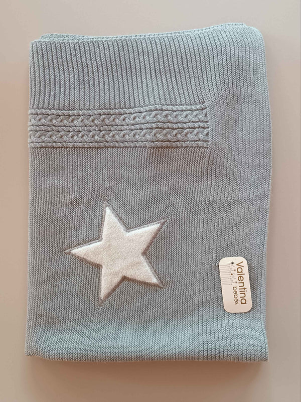 VALENTINA COPERTA GRIGIA CON STELLA
