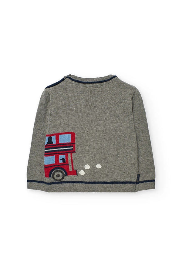 BOBOLI MAGLIONE GRIGIO CON AUTOBUS 712213