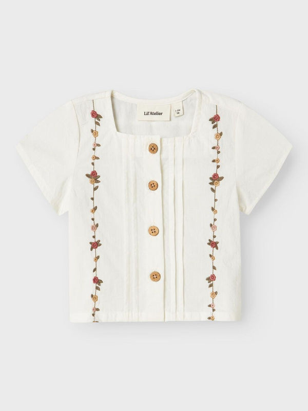 LIL ATELIER CAMICIA CON RICAMO COCONUT MILK