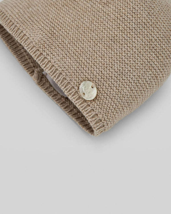 Paz Rodriguez Cappello beige cotone e cashmere