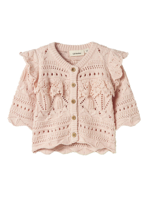 LIL ATELIER CARDIGAN TRAFORATO ROSA