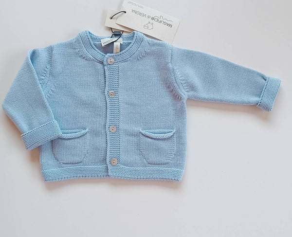 MAGLIFICIO DI VERONA CARDIGAN LANA AZZURRA
