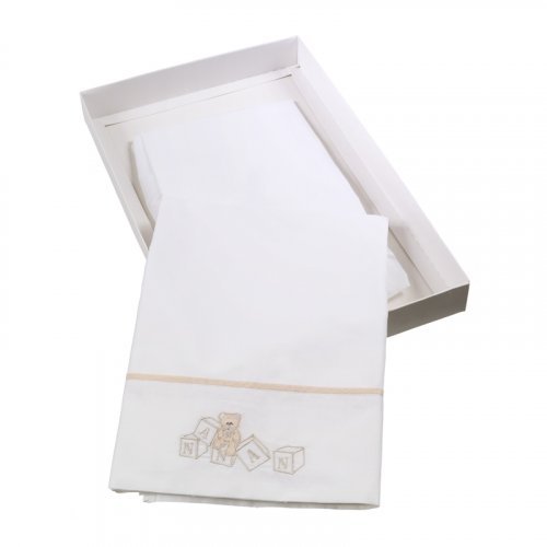 NANAN SET LENZUOLA CARROZZINA3PZ DADINI BIANCO
