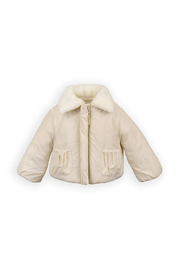 BAMBOOM GIACCA BIMBA CON COLLETTO WARM WHITE