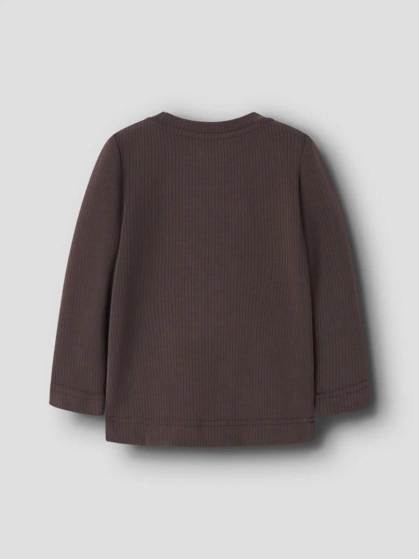 NAME IT MAGLIA A COSTE CHOCOLATE PLUM