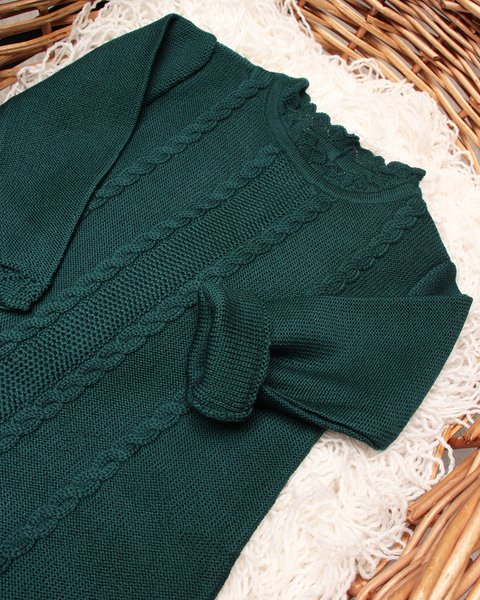 MAGLIFICIO DI VERONA ABITO A CAMPANA IN PURA LANA MERINO VERDE