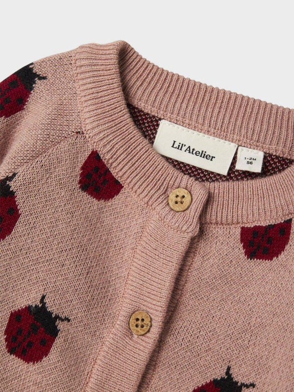 LIL ATELIER CARDIGAN MISTY ROSE