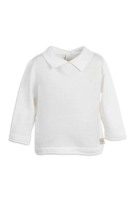 BAMBOOM MAGLIA CON COLLETTO WARM WHITE