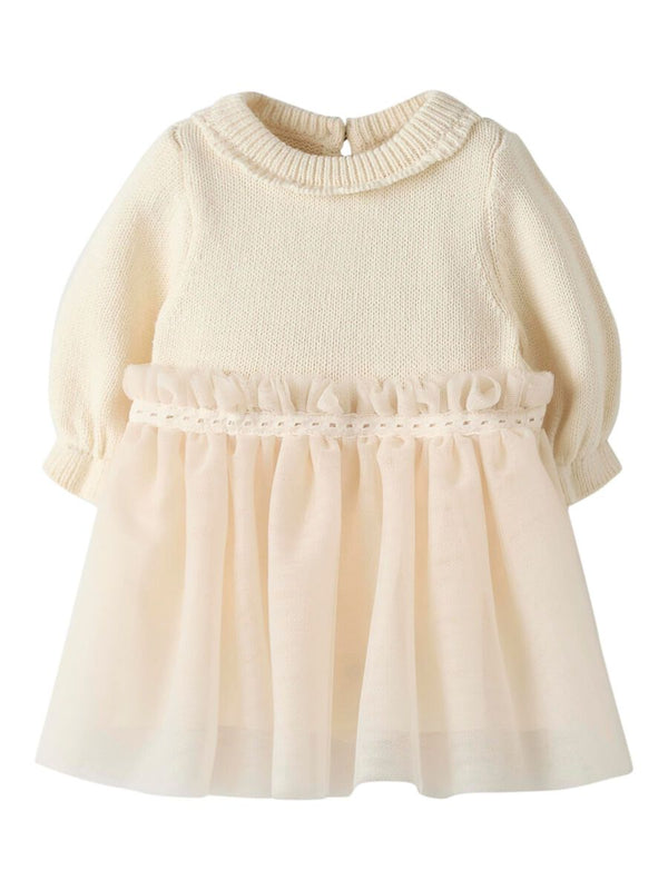 LIL ATELIER ABITO CON BODY E TULLE PISTACHIO SHELL