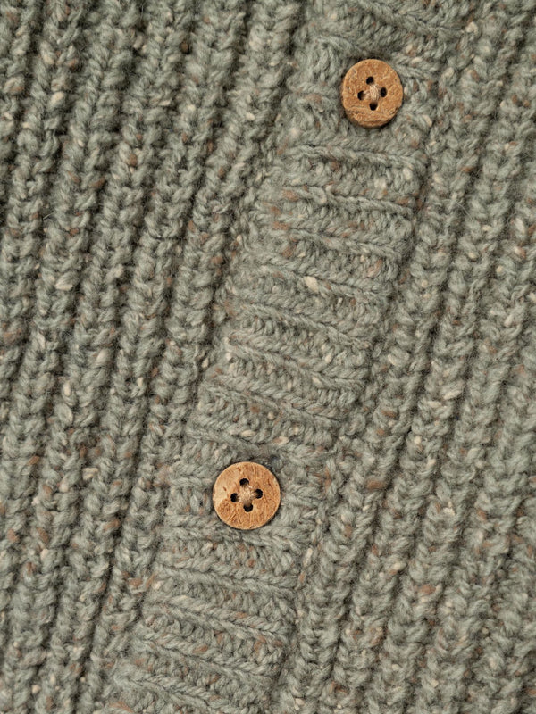 LIL ATELIER CARDIGAN SEAGRASS 50%COTONE ORGANICO 50%LANA