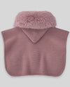 PAZ RODRIGUEZ PONCHO "ESENCIAL" CON PELLICCIA ROSA BLUSH