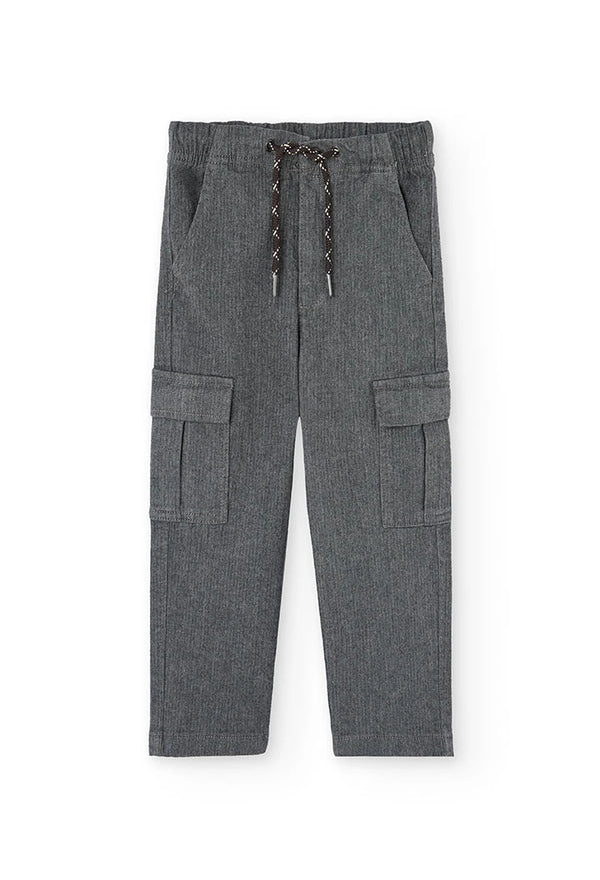 BOBOLI PANTALONE GRIGIO CON TASCONI LATERALI 502063