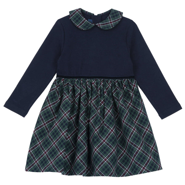 CHICCO ABITO MANICA LUNGA TARTAN VERDE