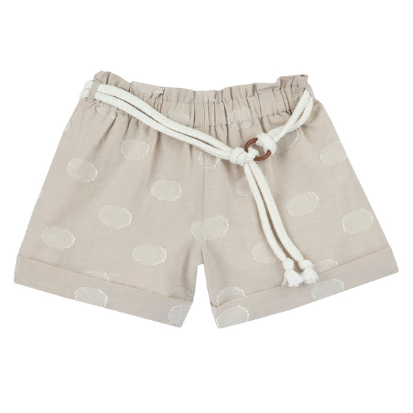CHICCO PANTALONI CORTI IN TESSUTO JACQUARD BEIGE