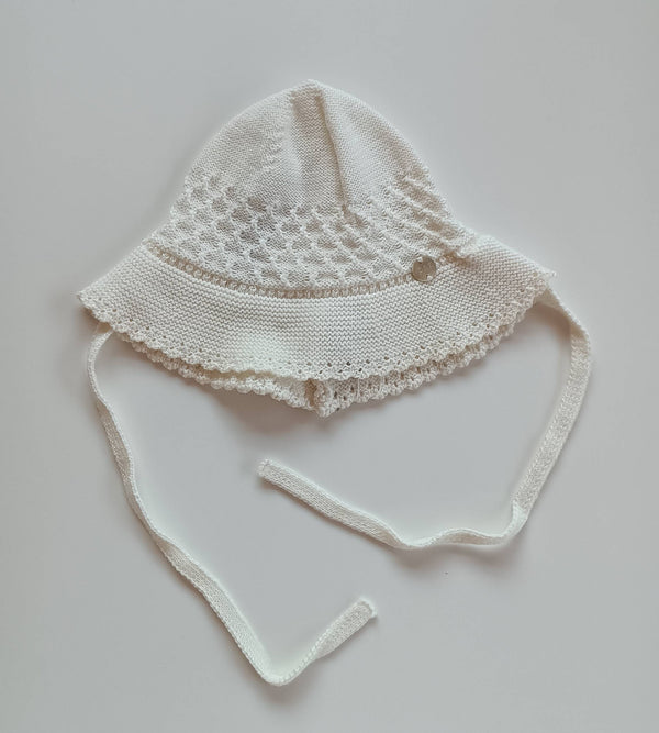 PAZ RODRIGUEZ CAPPELLO COTONE E CASHMERE "PONY" PANNA