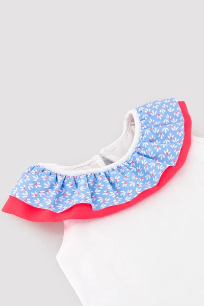 YSABEL MORA maglietta e costume con volant e fiocco stampa floreale 97091