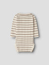 LIL ATELIER BODY A RIGHE PANNA E MARRONE TURTLEDOVE/KANGAROO