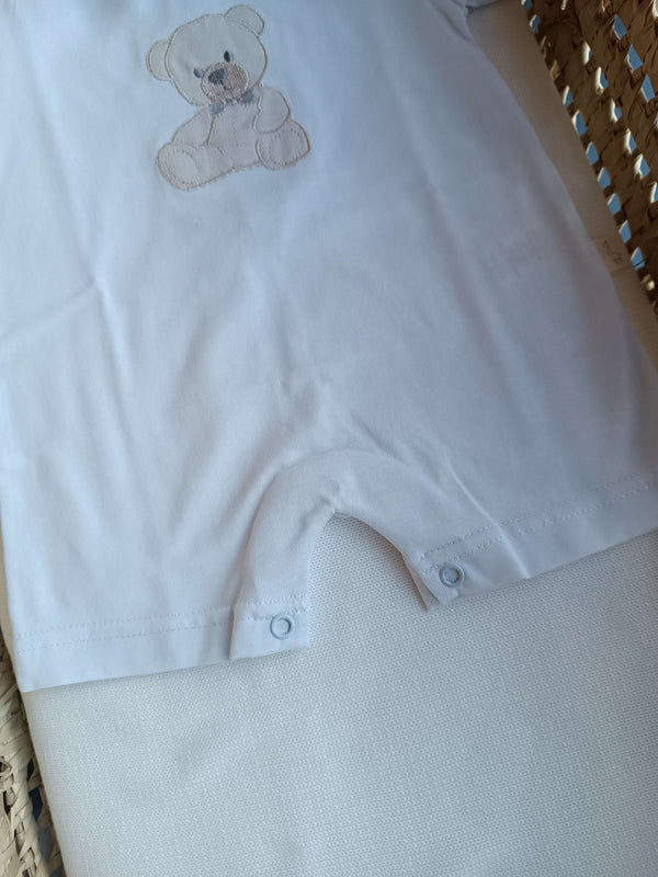 BABYGI PAGLIACCETTO ORSETTO AZZURRO MEZZA MANICA