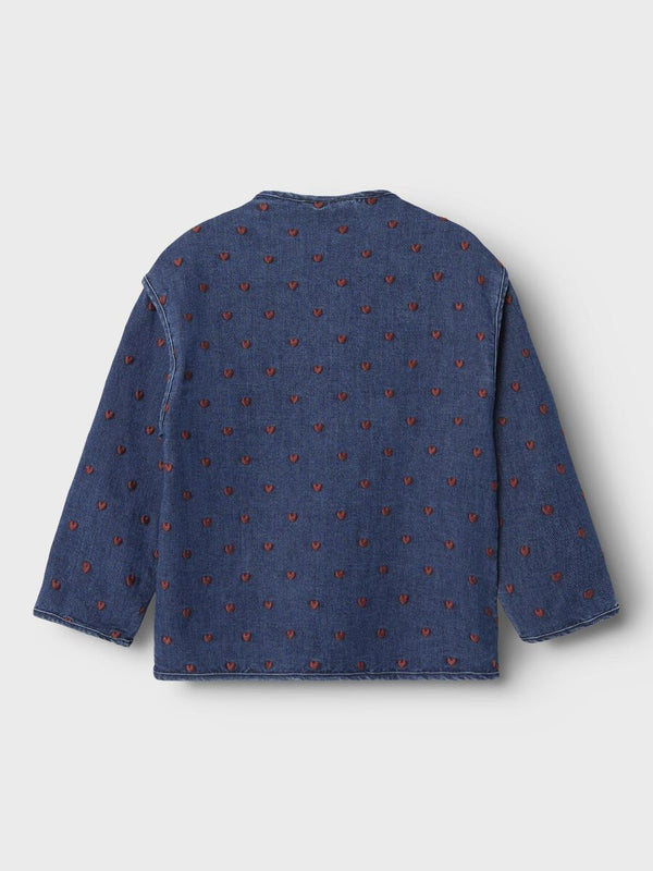 LIL ATELIER GIACCA JEANS CON RICAMO CUORICINI