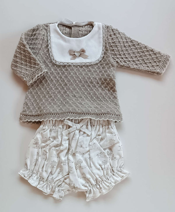 PAZ RODRIGUEZ COMPLETO COPRIFASCE COTONE E CASHMERE+CULOTTE COTONE "PONY"