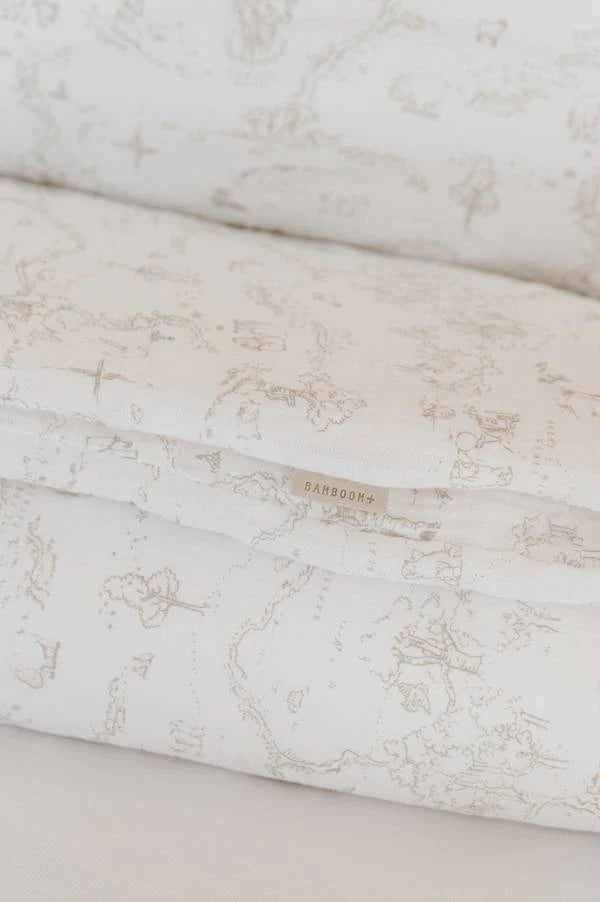 BAMBOOM COPRIPIUMINO LETTINO CON FEDERA OYSTER GREY