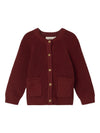 LIL ATELIER CARDIGAN RUGGINE CON TASCHINE