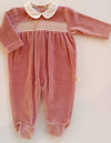 BABYGI TUTINA CINIGLIA ROSA ANTICO E PUNTO SMOCK BIANCO/ROSA ANTICO