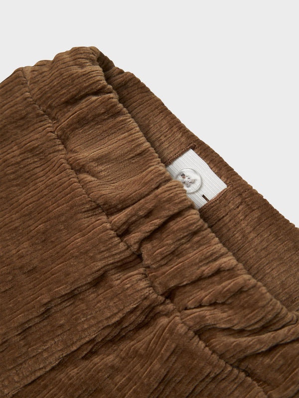 LIL ATELIER PANTALONE VELLUTO A COSTE SEPIA TINT