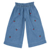 CHICCO JEANS LUNGHI A PALAZZO CON CILIEGINE RICAMATE