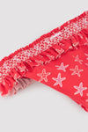 YSABEL MORA Bikini da bambina con dettagli a balze e motivo a nido d'ape di stelle marine 95155