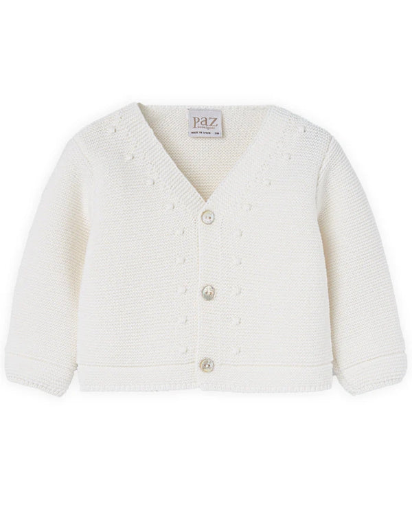 PAZ RODRIGUEZ CARDIGAN IN LANA PANNA "ESENCIAL"