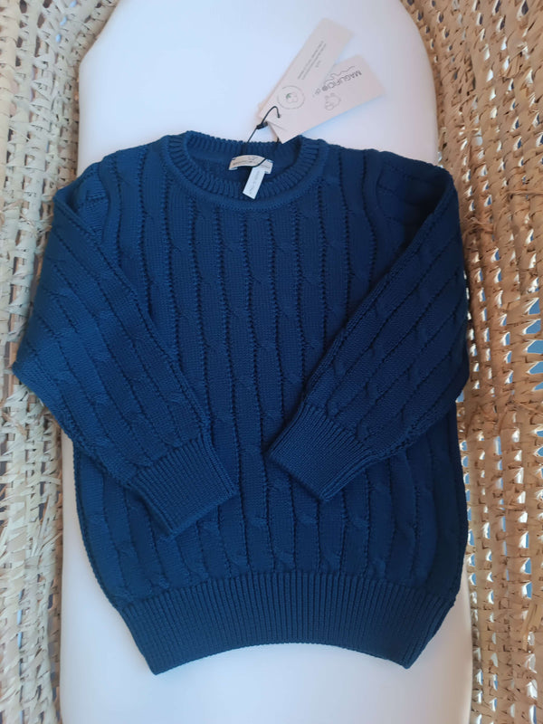 MAGLIFICIO DI VERONA MAGLIA TRECCE BLU