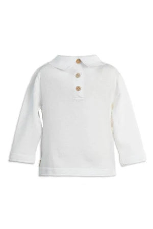 BAMBOOM MAGLIA CON COLLETTO WARM WHITE