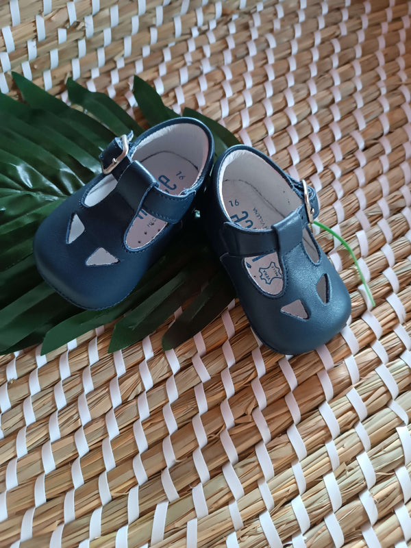 INDICE Scarpina 311 in pelle blu con occhiello