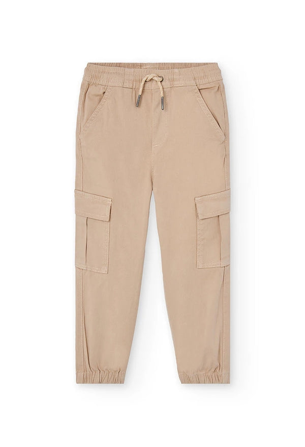 BOBOLI PANTALONE BEIGE CON TASCONI LATERALI 502030