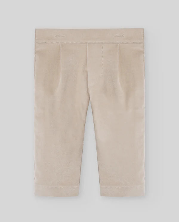PAZ RODRIGUEZ COMPLETO CAMICIA+PANTALONE VELLUTO BEIGE