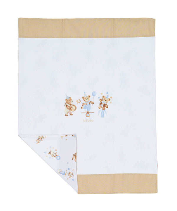 LE BEBè LBB5270 COPERTA COTONE BIANCO-ORSI