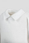 BAMBOOM MAGLIA CON COLLETTO WARM WHITE