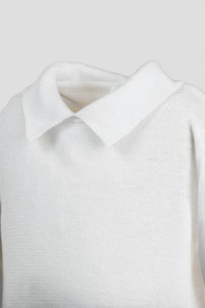 BAMBOOM MAGLIA CON COLLETTO WARM WHITE